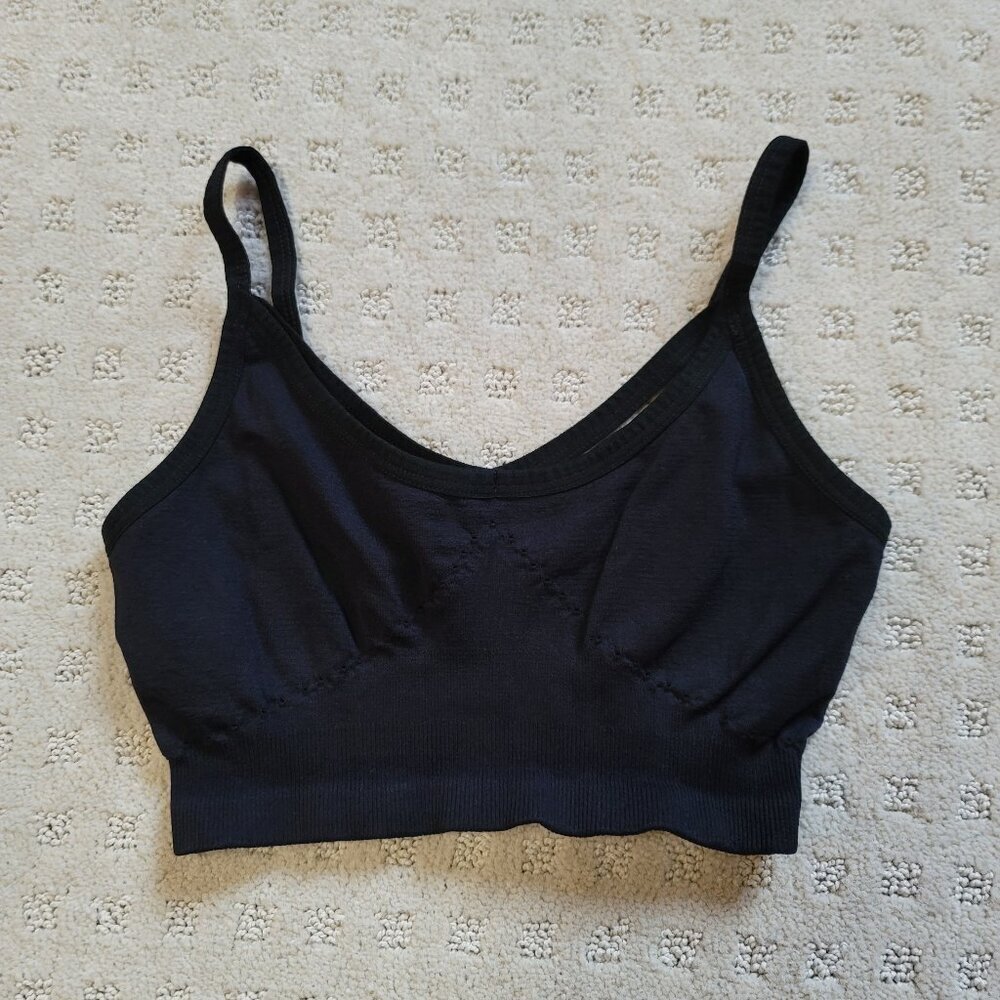 NWOT Free People Intimately Seamless Ruched Sports‎ Bra - Black,  XS/S